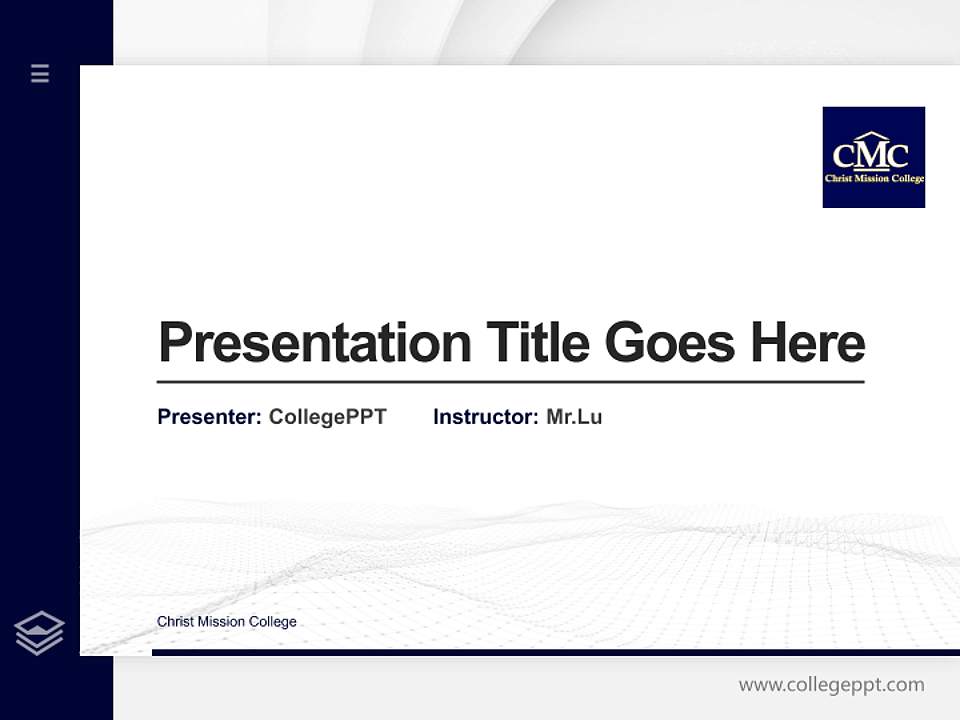 Christ Mission College Thesis Proposal/Graduation Defense PPT Template4:3 ratio PPT effect preview image5
