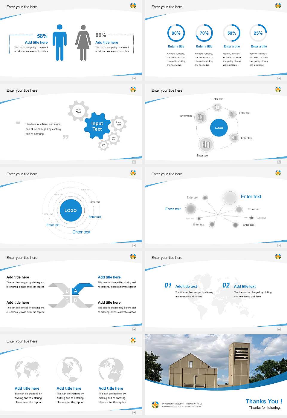 Christian Theological Seminary Course/Courseware Creation PPT Template16:9 ratio PPT effect preview image4