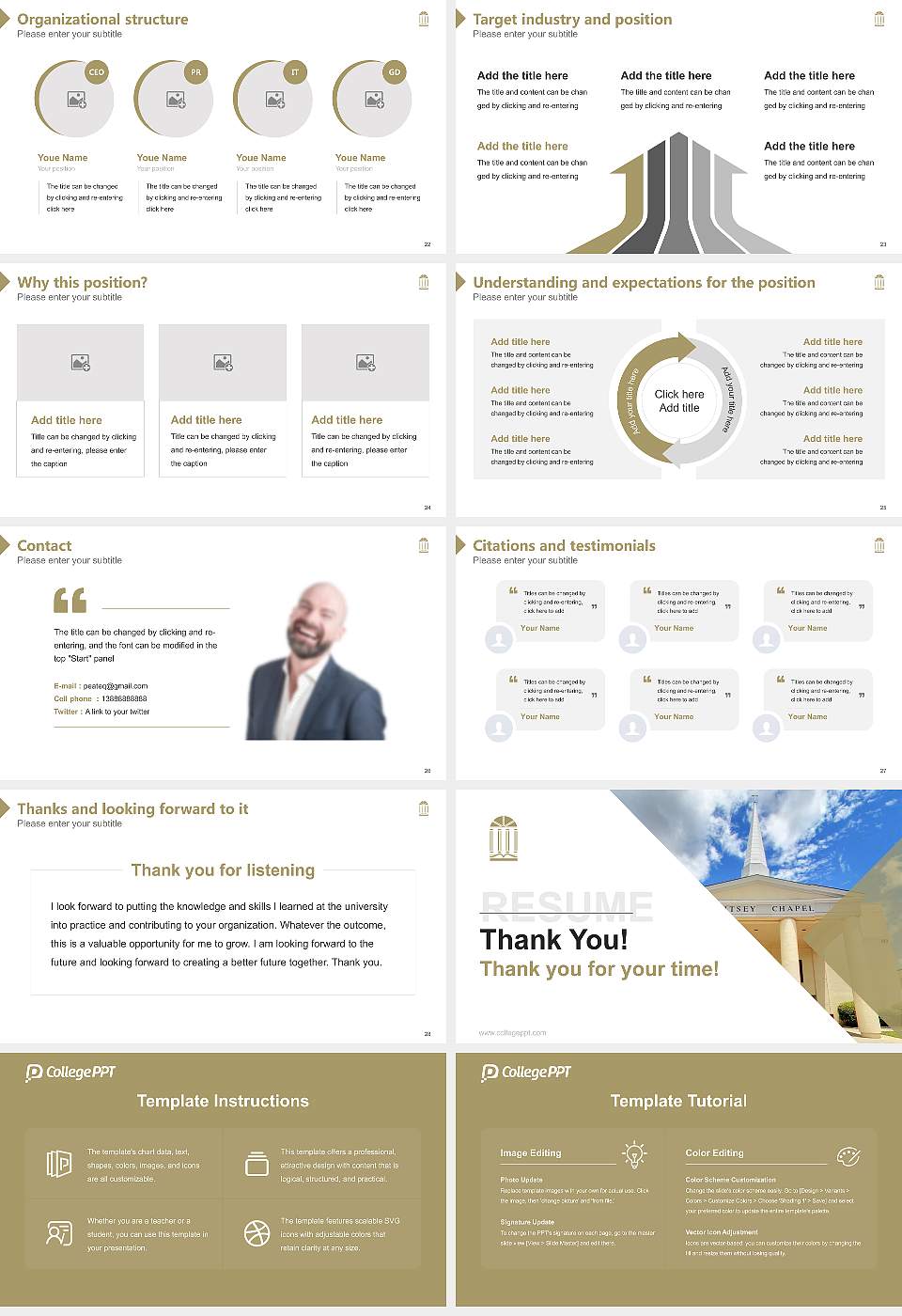 Charleston Southern University Resume PPT Template16:9 ratio PPT effect preview image4