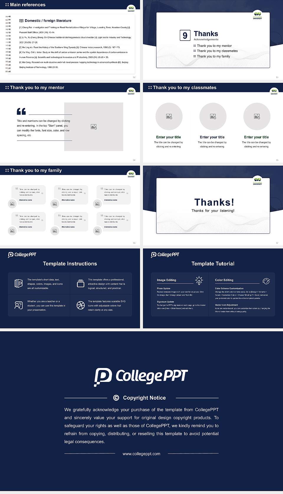 City Vision University Graduation Thesis Defense PPT Template16:9 ratio PPT effect preview image7