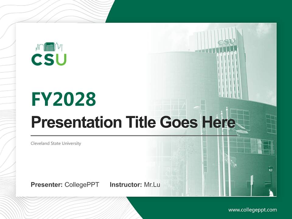 Cleveland State University Academic Presentation/Research Findings Report PPT Template4:3 ratio PPT effect preview image5