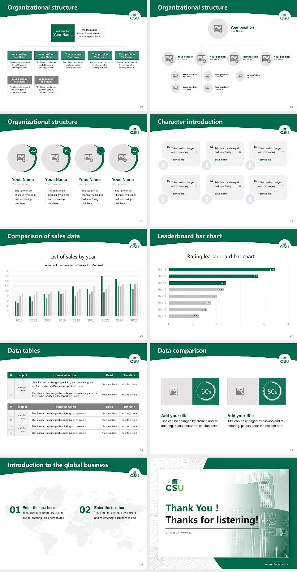 Cleveland State University Academic Presentation/Research Findings Report PPT Template4:3 ratio PPT effect preview image4