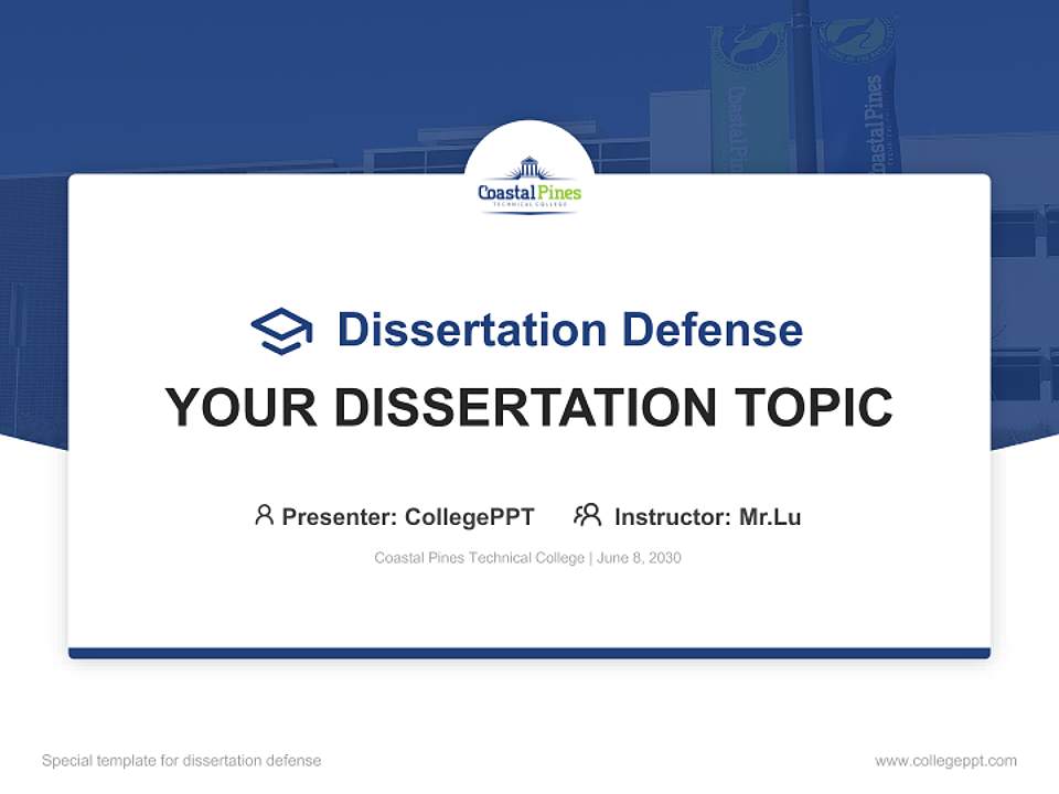 Coastal Pines Technical College Graduation Thesis Defense PPT Template4:3 ratio PPT effect preview image7