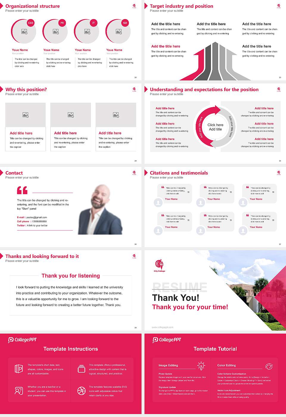 City College-Fort Lauderdale Resume PPT Template16:9 ratio PPT effect preview image4