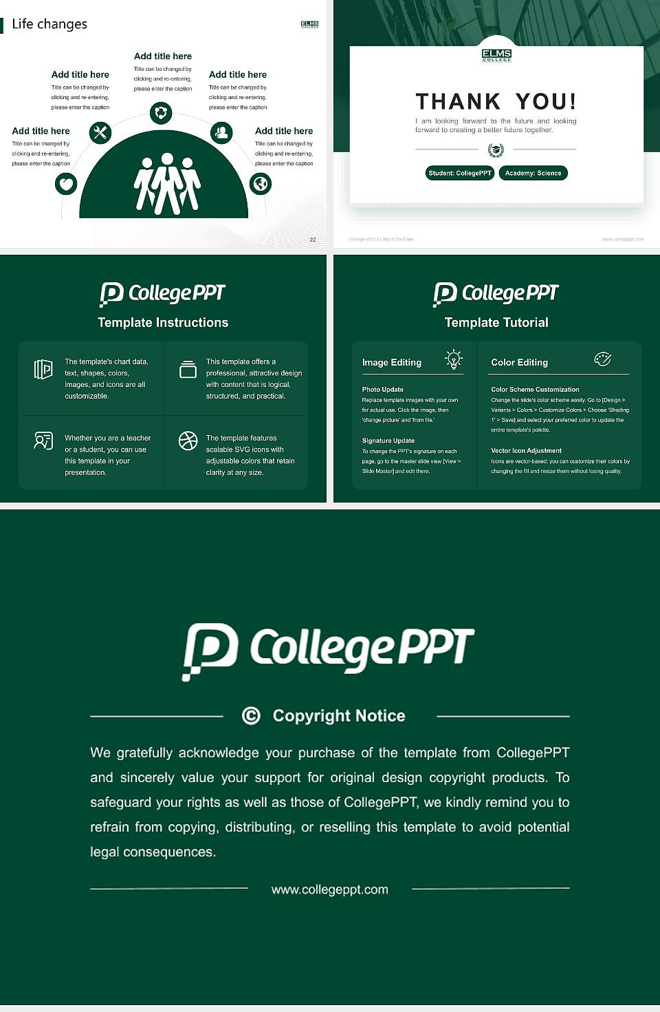 College of Our Lady of the Elms National Scholarship Defense PPT Template4:3 ratio PPT effect preview image4
