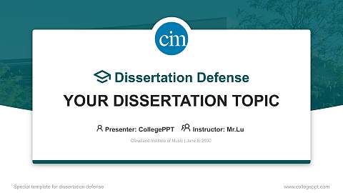 Cleveland Institute of Music Graduation Thesis Defense PPT Template