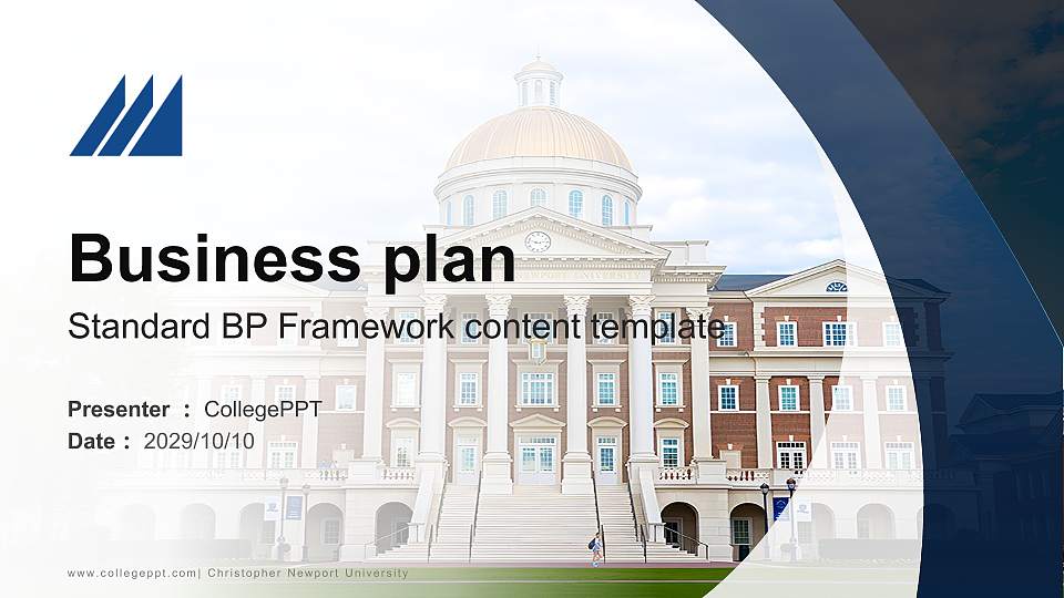 Christopher Newport University Competition/Entrepreneurship Contest PPT Template16:9 ratio PPT effect preview image