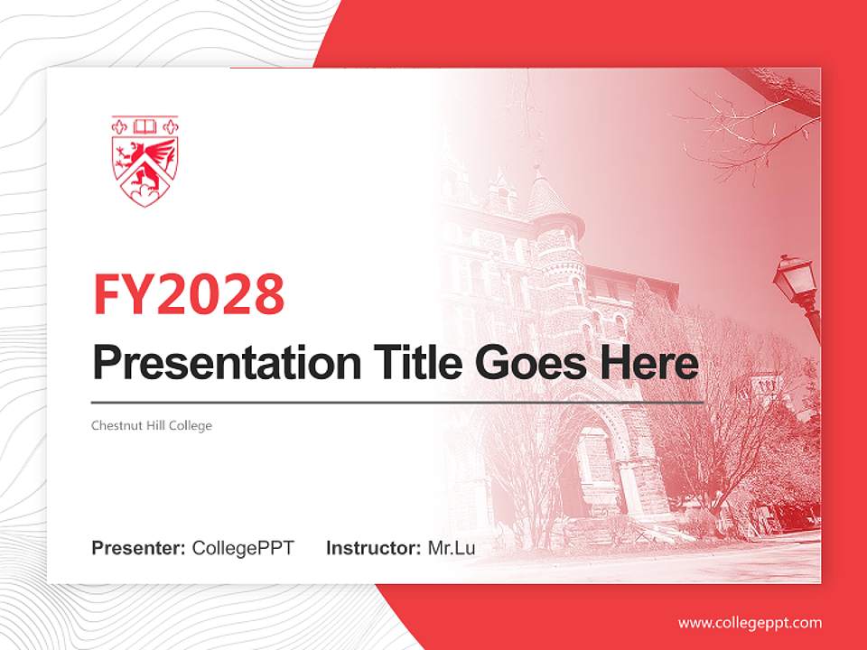 Chestnut Hill College Academic Presentation/Research Findings Report PPT Template4:3 ratio PPT effect preview image5