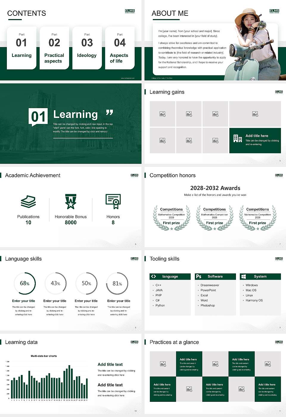 College of Our Lady of the Elms National Scholarship Defense PPT Template16:9 ratio PPT effect preview image2