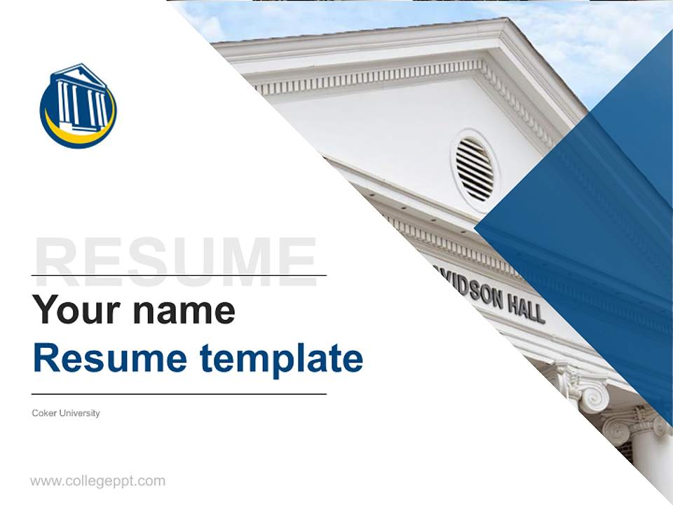 Coker University Resume PPT Template4:3 ratio PPT effect preview image5