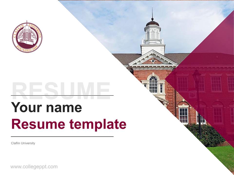 Claflin University Resume PPT Template4:3 ratio PPT effect preview image5