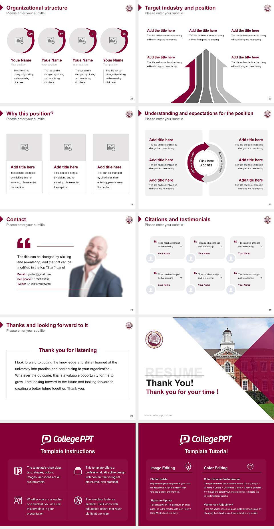 Claflin University Resume PPT Template4:3 ratio PPT effect preview image4