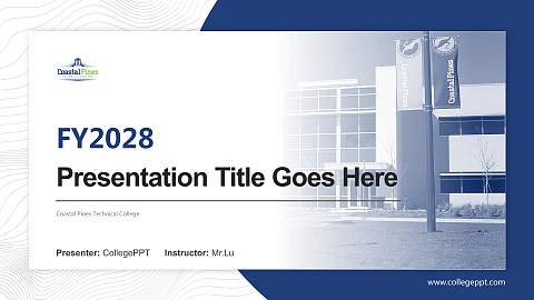 Coastal Pines Technical College Academic Presentation/Research Findings Report PPT Template