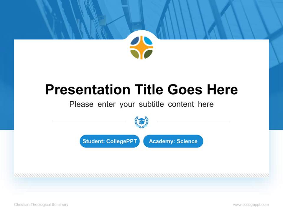 Christian Theological Seminary National Scholarship Defense PPT Template4:3 ratio PPT effect preview image4