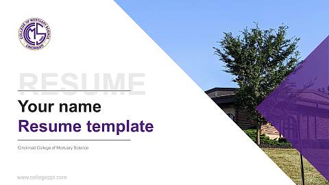 Cincinnati College of Mortuary Science Resume PPT Template