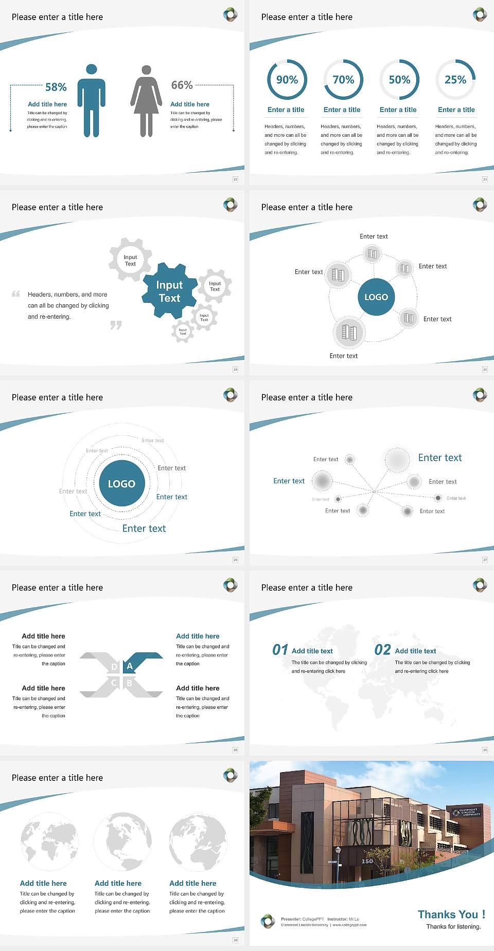 Claremont Lincoln University Course/Courseware Creation PPT Template4:3 ratio PPT effect preview image4