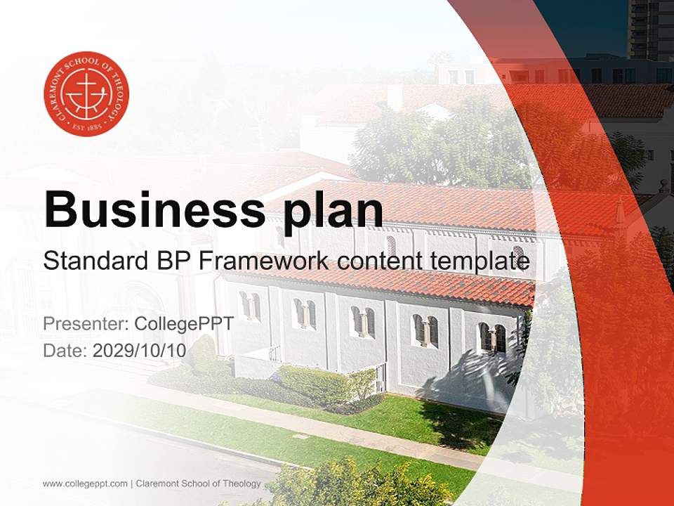 Claremont School of Theology Competition/Entrepreneurship Contest PPT Template4:3 ratio PPT effect preview image9