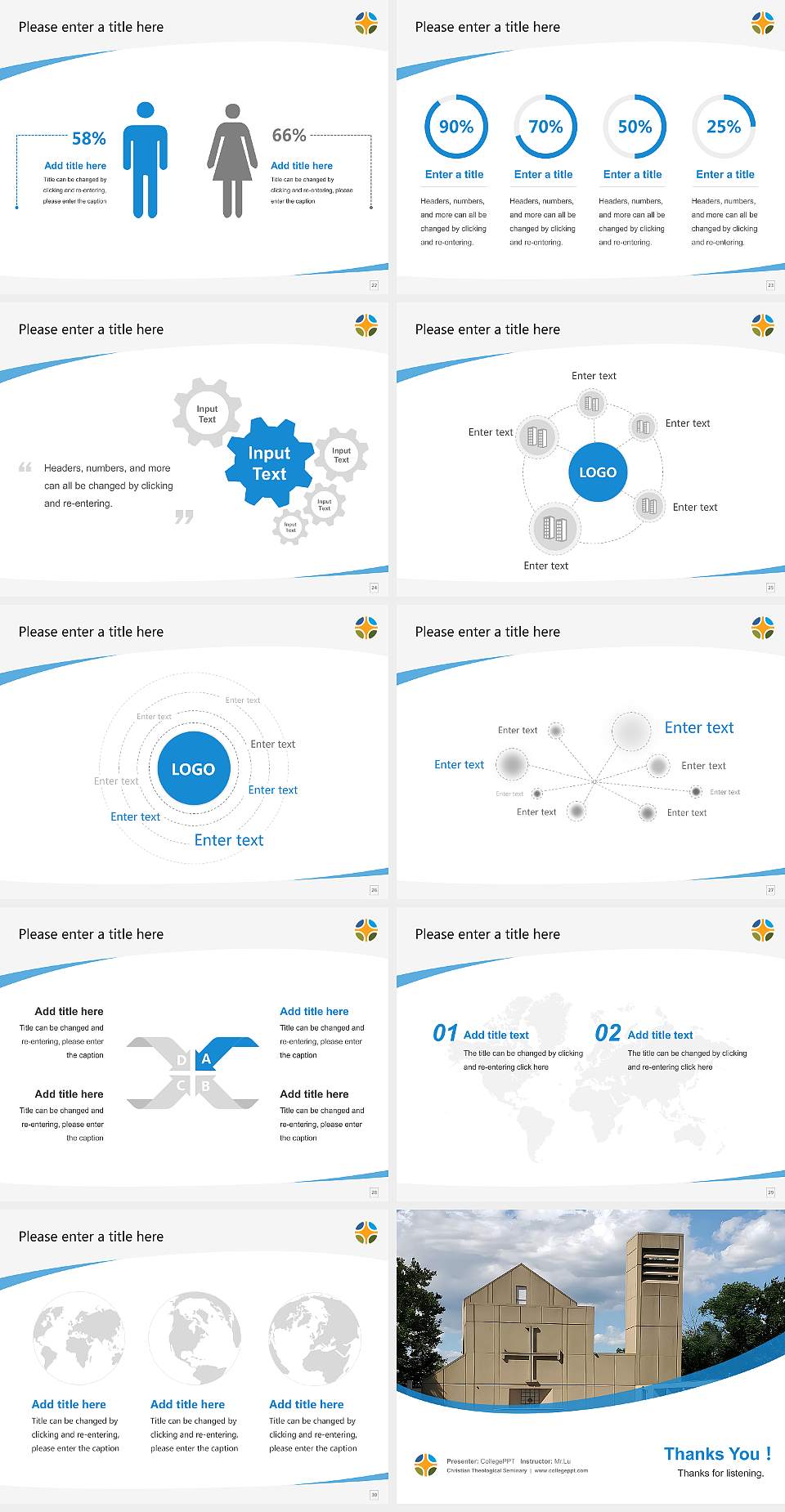 Christian Theological Seminary Course/Courseware Creation PPT Template4:3 ratio PPT effect preview image4