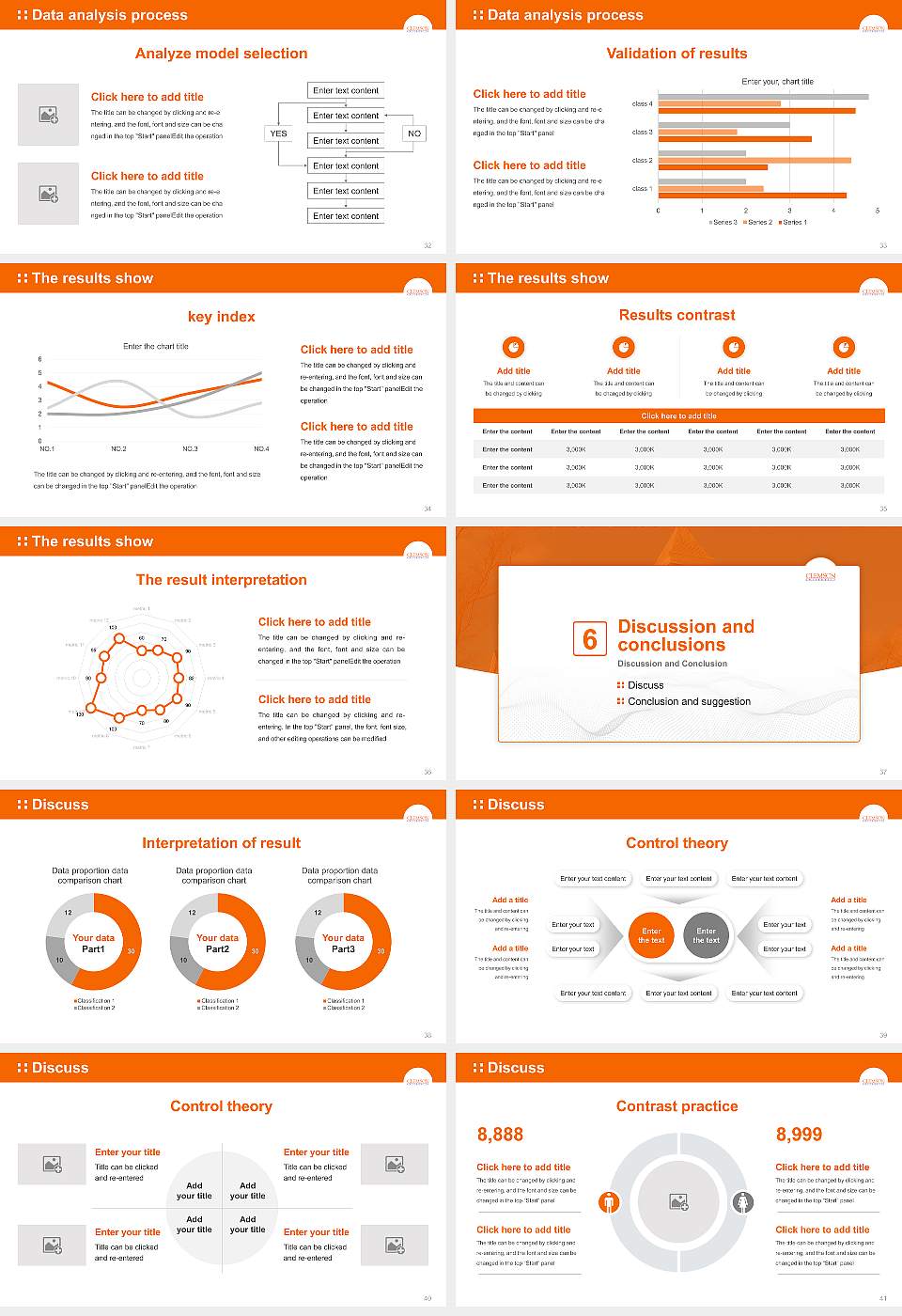 Clemson University Graduation Thesis Defense PPT Template16:9 ratio PPT effect preview image5