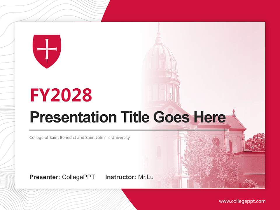 College of Saint Benedict and Saint John’s University Academic Presentation/Research Findings Report PPT Template4:3 ratio PPT effect preview image5