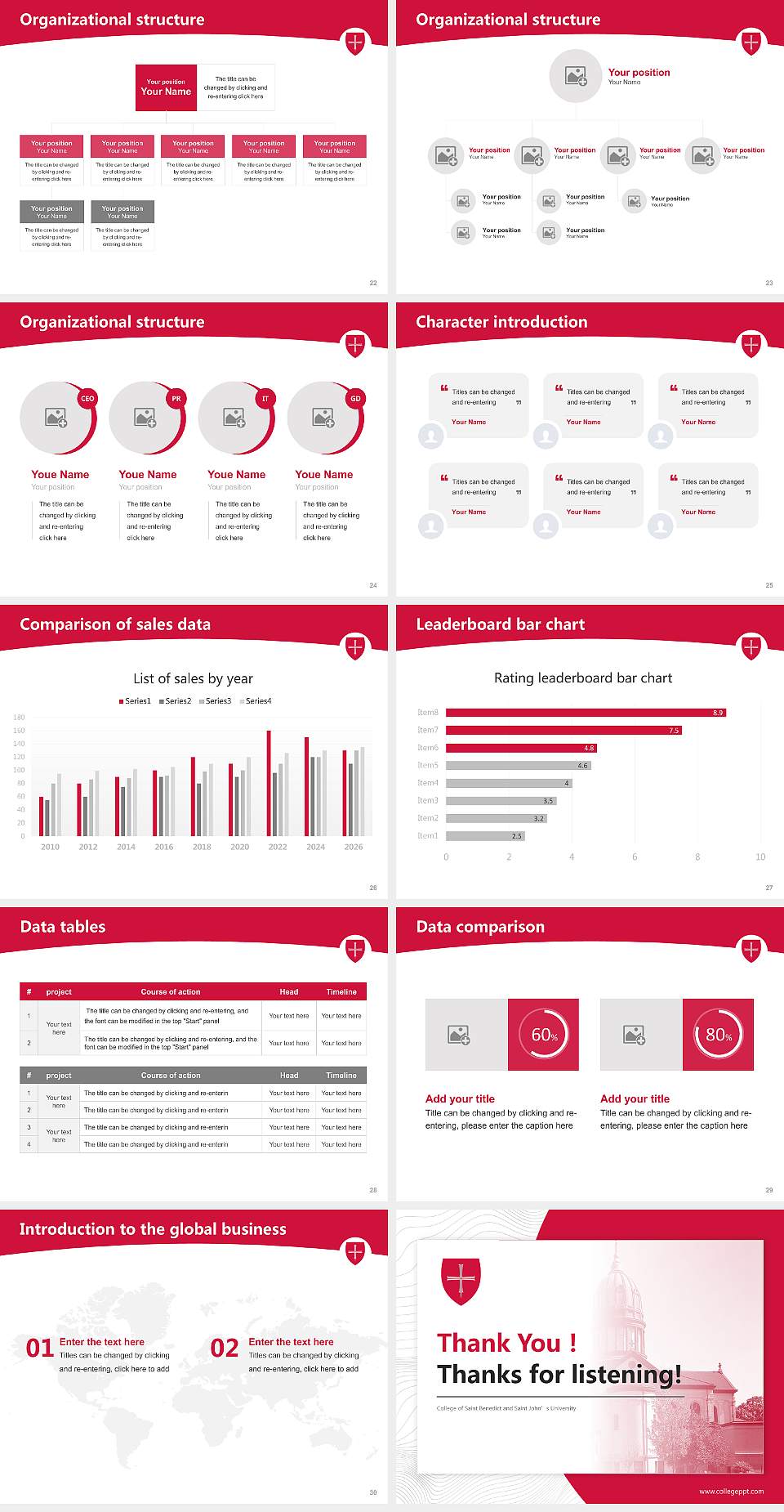 College of Saint Benedict and Saint John’s University Academic Presentation/Research Findings Report PPT Template4:3 ratio PPT effect preview image4