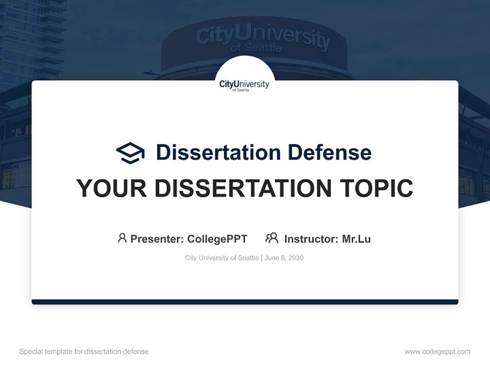 City University of Seattle Graduation Thesis Defense PPT Template4:3 ratio PPT effect preview image7