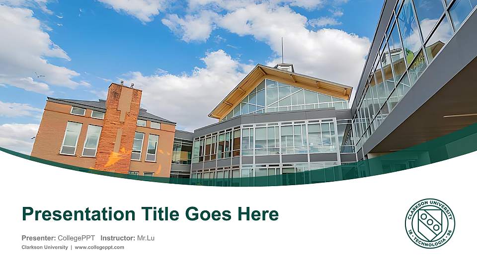 Clarkson University Course/Courseware Creation PPT Template16:9 ratio PPT effect preview image