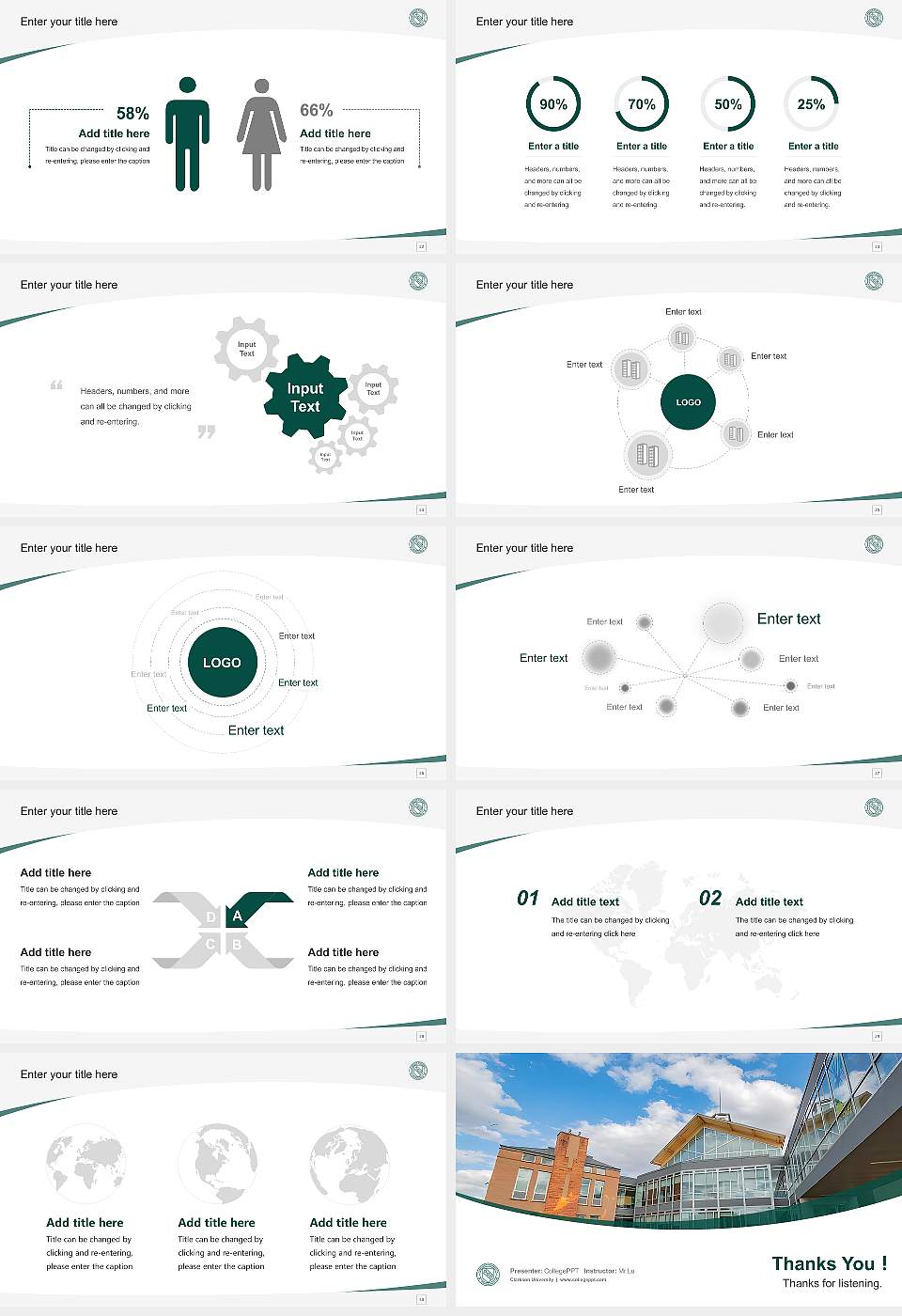 Clarkson University Course/Courseware Creation PPT Template16:9 ratio PPT effect preview image4