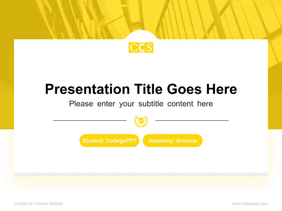 College for Creative Studies National Scholarship Defense PPT Template4:3 ratio PPT effect preview image4