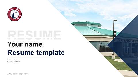 Cleary University Resume PPT Template