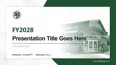 College of Menominee Nation Academic Presentation/Research Findings Report PPT Template