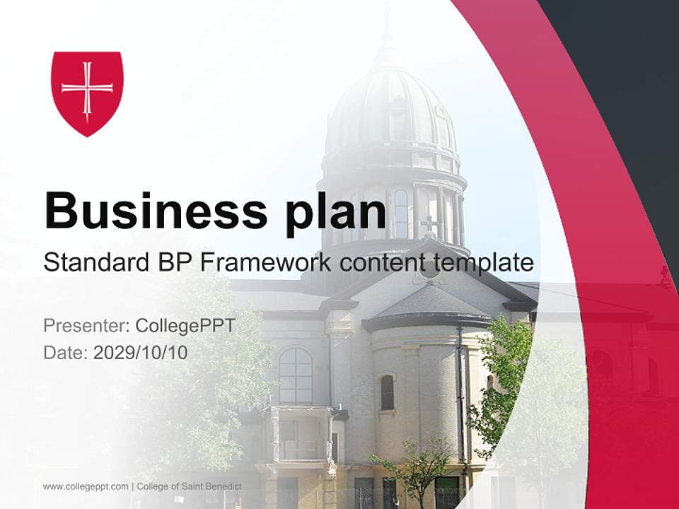 College of Saint Benedict Competition/Entrepreneurship Contest PPT Template4:3 ratio PPT effect preview image9