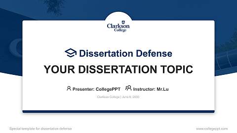 Clarkson College Graduation Thesis Defense PPT Template