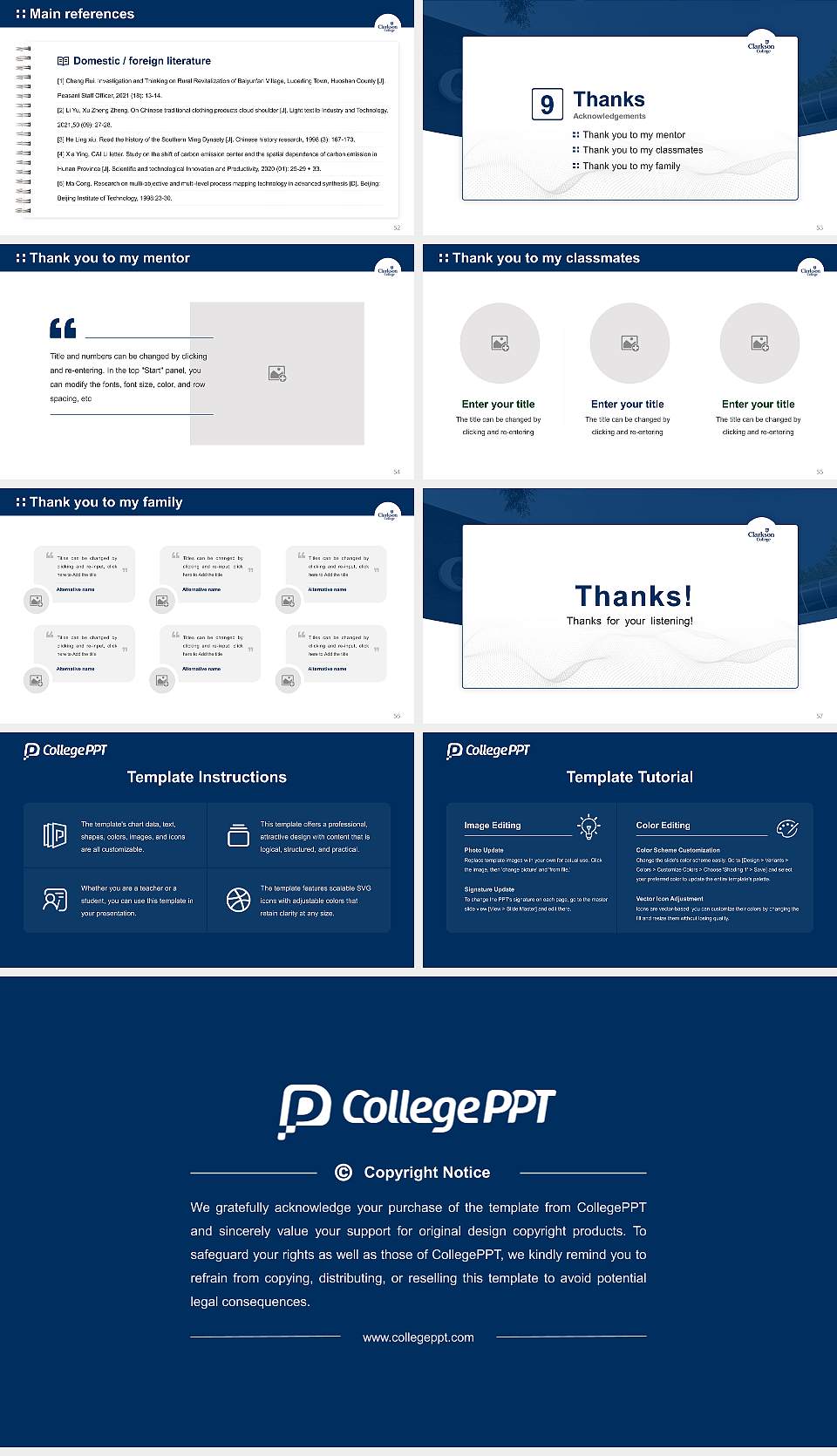 Clarkson College Graduation Thesis Defense PPT Template16:9 ratio PPT effect preview image7