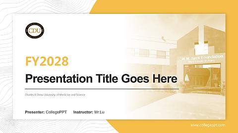 Charles R Drew University of Medicine and Science Academic Presentation/Research Findings Report PPT Template