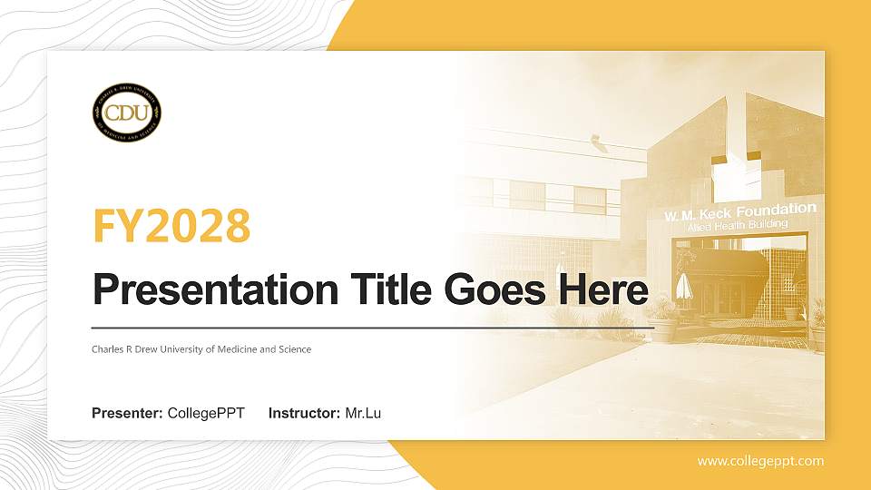 Charles R Drew University of Medicine and Science Academic Presentation/Research Findings Report PPT Template16:9 ratio PPT effect preview image