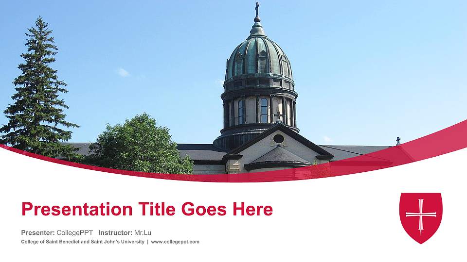 College of Saint Benedict and Saint John’s University Course/Courseware Creation PPT Template16:9 ratio PPT effect preview image