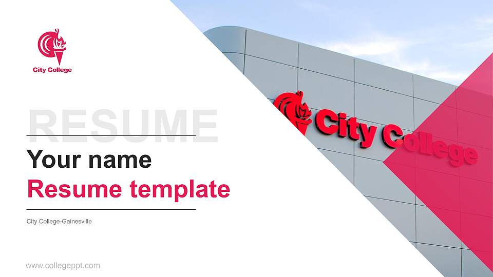 City College-Gainesville Resume PPT Template16:9 ratio PPT effect preview image
