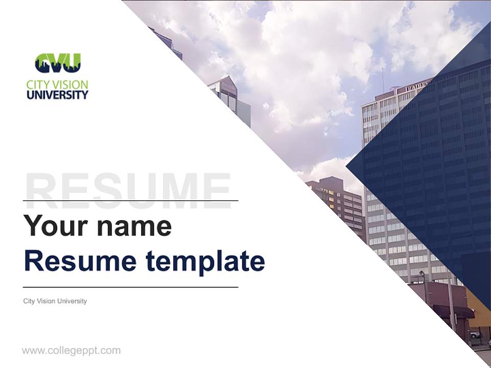 City Vision University Resume PPT Template4:3 ratio PPT effect preview image5