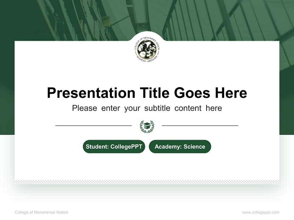 College of Menominee Nation National Scholarship Defense PPT Template4:3 ratio PPT effect preview image4