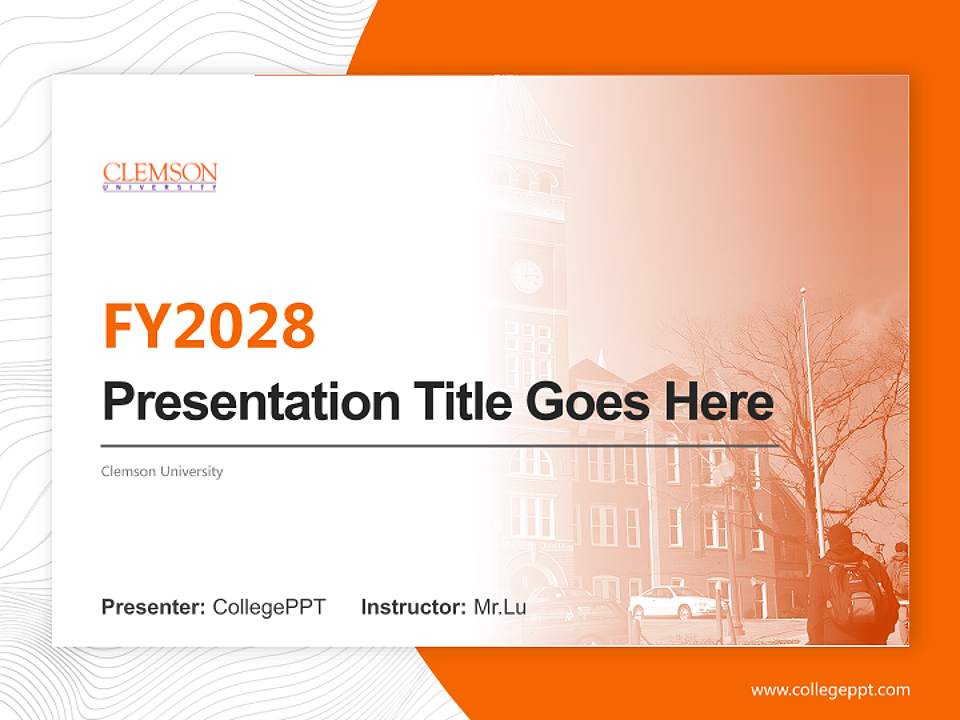 Clemson University Academic Presentation/Research Findings Report PPT Template4:3 ratio PPT effect preview image5