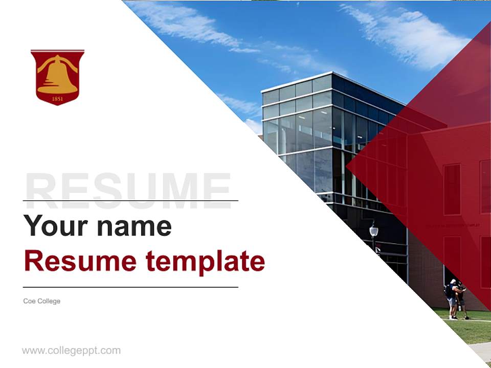 Coe College Resume PPT Template4:3 ratio PPT effect preview image5