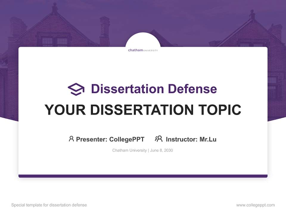 Chatham University Graduation Thesis Defense PPT Template4:3 ratio PPT effect preview image7