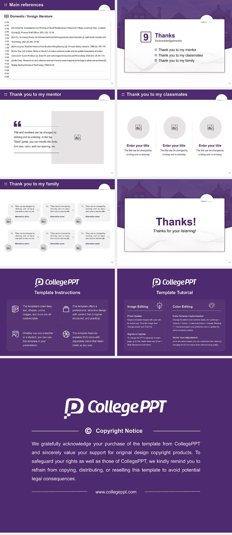 Chatham University Graduation Thesis Defense PPT Template4:3 ratio PPT effect preview image7