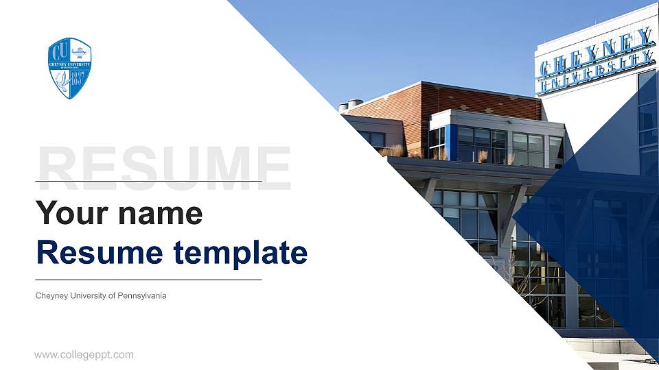 Cheyney University of Pennsylvania Resume PPT Template16:9 ratio PPT effect preview image
