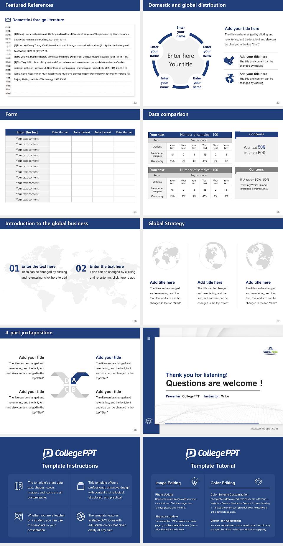Coastal Pines Technical College Thesis Proposal/Graduation Defense PPT Template4:3 ratio PPT effect preview image4