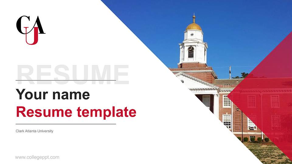 Clark Atlanta University Resume PPT Template16:9 ratio PPT effect preview image