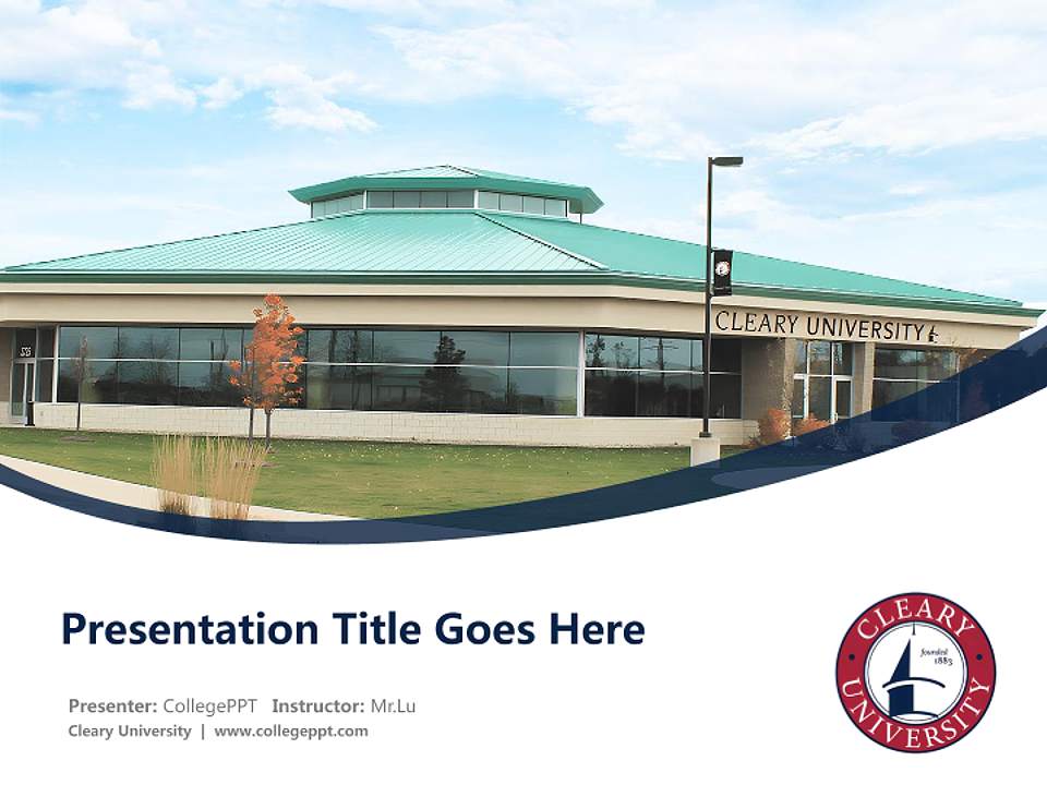Cleary University Course/Courseware Creation PPT Template4:3 ratio PPT effect preview image5