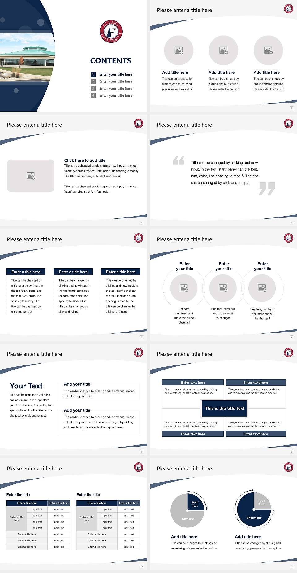 Cleary University Course/Courseware Creation PPT Template4:3 ratio PPT effect preview image2