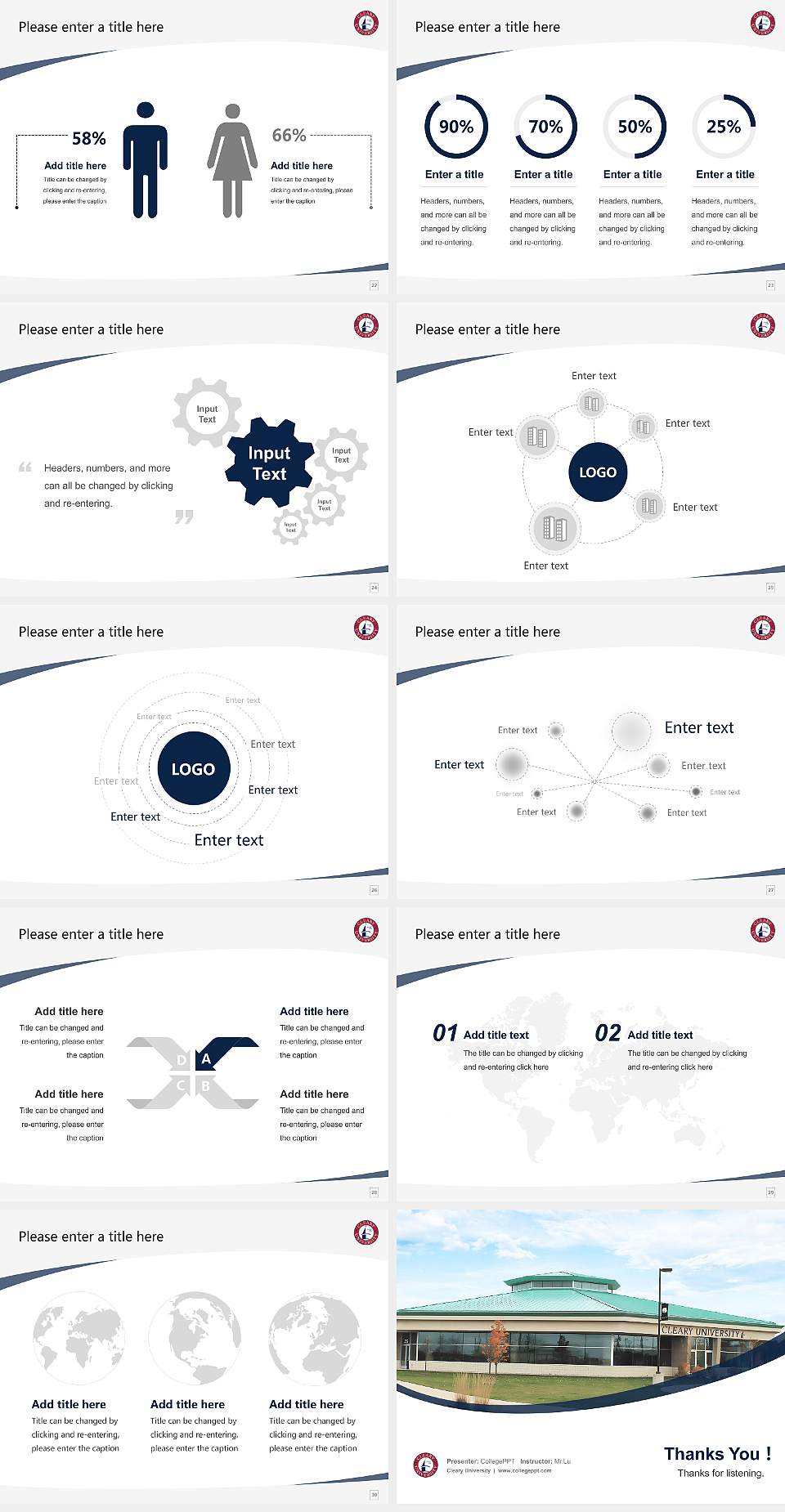 Cleary University Course/Courseware Creation PPT Template4:3 ratio PPT effect preview image4